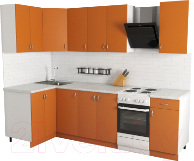 Готовая кухня Хоум Лайн Агата 1.2x2.1 (оранжевый)