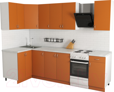 Готовая кухня Хоум Лайн Агата 1.2x2.2 (оранжевый)