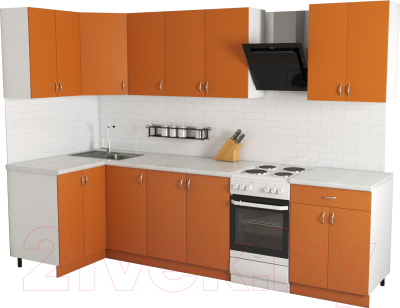 Готовая кухня Хоум Лайн Агата 1.2x2.4 (оранжевый)