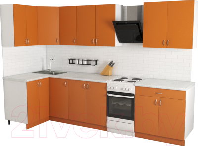Готовая кухня Хоум Лайн Агата 1.2x2.6 (оранжевый)