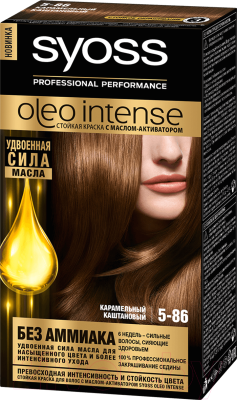 

Крем-краска для волос Syoss, Шатен, Oleo Intense стойкая 5-86
