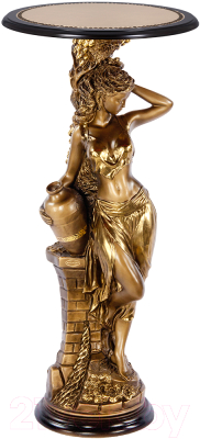 Подставка декоративная Bogacho Девушка с кувшином №450 / 13055 (бронзовый/ореховый/бежевый)