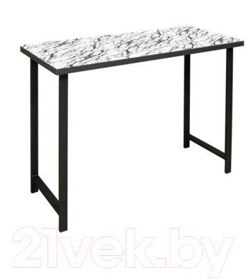Барный стол Древпром М135 ДП1-02-04 120x50x88 (мрамор белый/черный матовый)