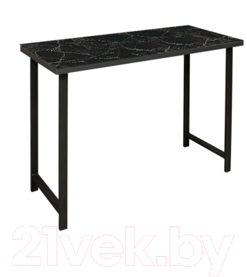 Барный стол Древпром М135 ДП1-02-04 120x50x88 (мрамор черный/черный матовый)