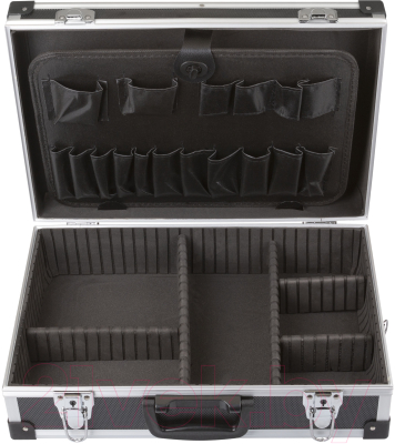 Ящик для инструментов FIT Пластиковый усиленный алюминием / 65633 (черный)
