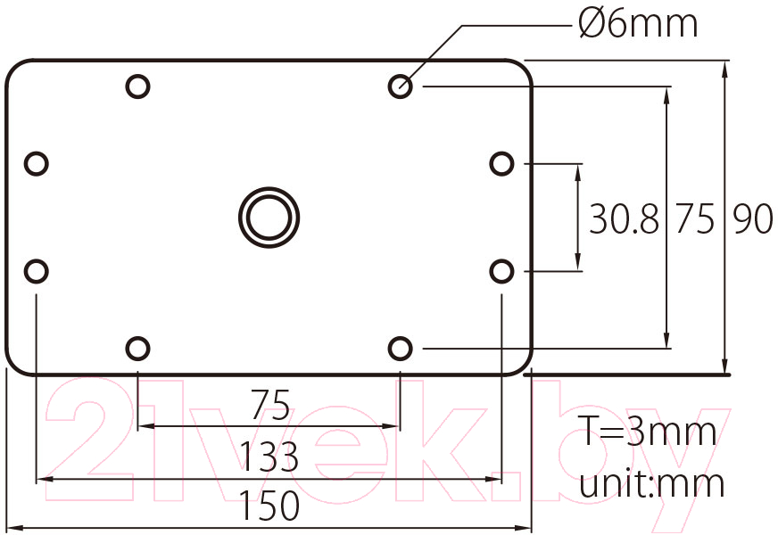 Держатель для студийного оборудования Kupo Baby Wall Plate / KS-046 — фото 2