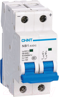 Выключатель автоматический Chint NB1-63DC 2P 25A 6кА C 500В DC (R) / 182722