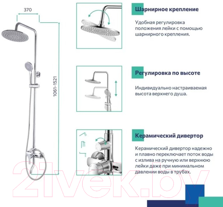 Душевая система Milardo Stripe STRSB1FM06