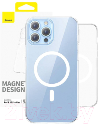 Чехол-накладка Baseus Magsafe для iPhone 13 Pro / ARSJ010702 (прозрачный, в комплекте со стеклом)