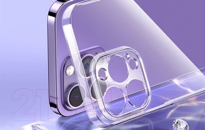Чехол-накладка Baseus Crystal для iPhone 13 / ARSJ000602 (прозрачный, в комплекте со стеклом)