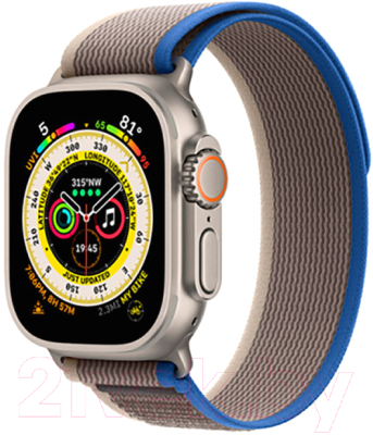 Ремешок для умных часов WiWU Trail Loop для Apple Watch 42/44/45/49mm (синий/серый)