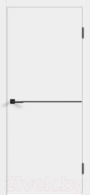 Дверь межкомнатная Velldoris Эмаль Flat H1 60x200 без врезки (белый/черный)