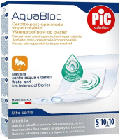 Пластырь медицинский Pic Solution Aquabloc Бактерицидный стерильный (10x10см, 5шт) - 