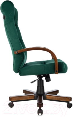 Кресло офисное Бюрократ T-9928WALNUT Fabric (зеленый Italia Green/дерево)