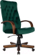 Кресло офисное Бюрократ T-9928WALNUT Fabric (зеленый Italia Green/дерево) - 