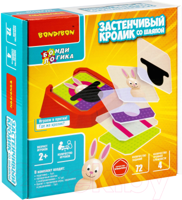 Настольная игра Bondibon Застенчивый кролик со шляпой / ВВ5086