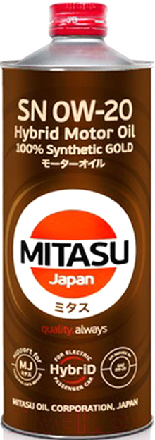 Моторное масло Mitasu Gold Hybrid SN 0W20 / MJ-102h-1 (1л)