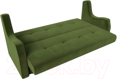 Диван Лига Диванов Лига-017 / 118112 (микровельвет зеленый/подушки зеленый)