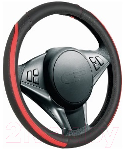 Оплетка на руль CarFashion Step M / 31301 (черный/красный)
