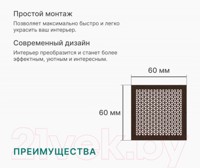 Экран для радиатора STELLA Илона Венге (60x60)