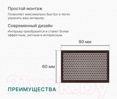 Экран для радиатора STELLA Илона Венге (90x60)
