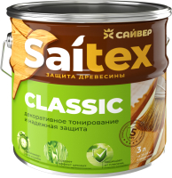 Защитно-декоративный состав Saitex Classic Белый (3л) - 