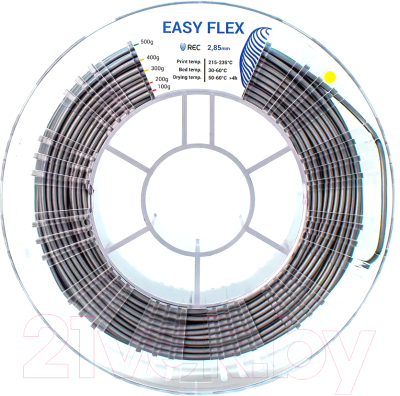 Пластик для 3D-печати REC Easy Flex 2.85мм 500г / rr1f2117 (серебристый)