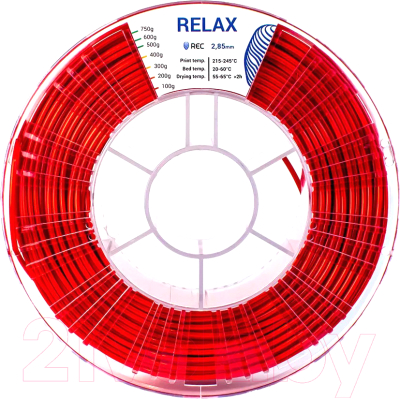 Пластик для 3D-печати REC Relax 2.85мм 750г / rr2s2122 (красный)