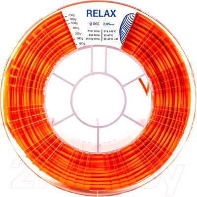 Пластик для 3D-печати REC Relax 2.85мм 750г / rr2s2128 (оранжевый)