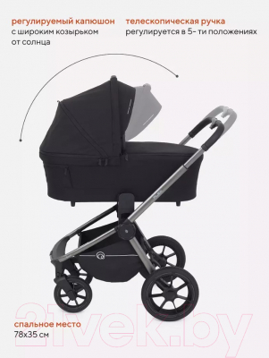 Детская универсальная коляска Rant Flex Pro 3 в 1 2023 / RA075 (Black)