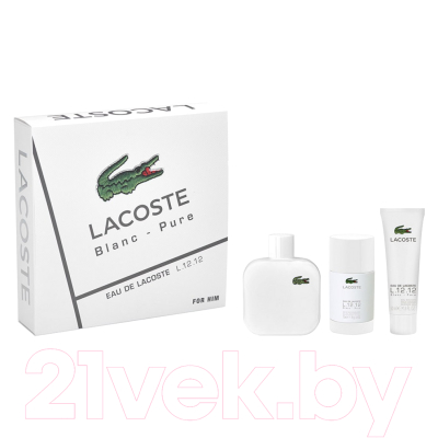 Парфюмерный набор Lacoste L.12.12 Blanc Туалетная вода 100мл+Гель д/д 50мл+Дезодор.-спрей