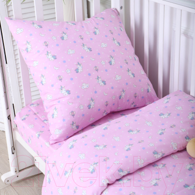 Комплект постельный для малышей Атра Baby Единорожки / 9485542 (розовый)