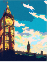 Картина по номерам Red Panda Солнечный Лондон Макото Синкай p54863 - 
