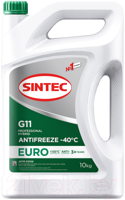 Антифриз Sintec Euro G11 -40 / 990571 (10кг, зеленый)