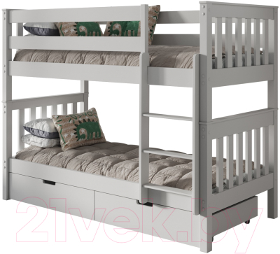 Двухъярусная кровать детская WoodMoon ВудМун 3 80x180 / ВМ-3.8Я