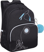Школьный рюкзак Grizzly RG-360-8 (черный/голубой) - 