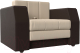 Кресло-кровать Лига Диванов Атлантида / 28408 (экокожа, бежевый/коричневый) - 
