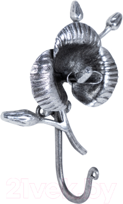 Крючок для одежды Bogacho Орхидея Джолли / 79034 (античное серебро)