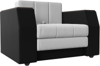 Кресло-кровать Лига Диванов Атлантида / 28412 (экокожа, белый/черный) - 