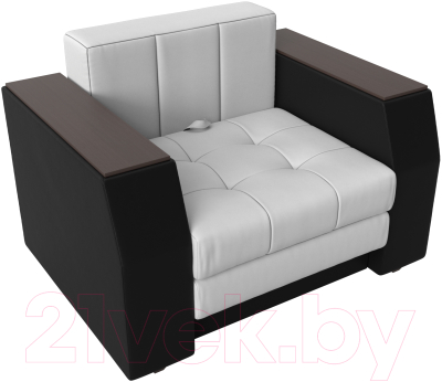Кресло-кровать Лига Диванов Атлантида / 28412 (экокожа, белый/черный)