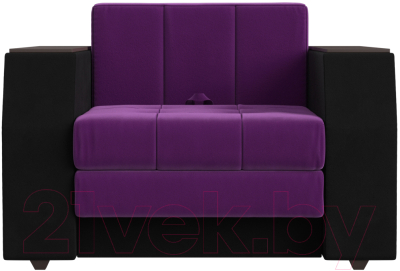 Кресло-кровать Лига Диванов Атлантида / 28416 (микровельвет, фиолетовый/черный)