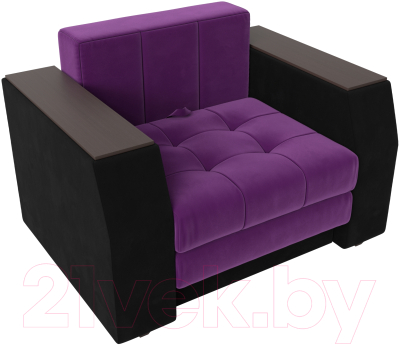 Кресло-кровать Лига Диванов Атлантида / 28416 (микровельвет, фиолетовый/черный)