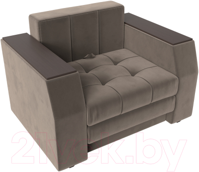 Кресло-кровать Лига Диванов Атлантида / 113839 (велюр коричневый)