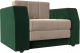 Кресло-кровать Лига Диванов Атлантида / 113845 (велюр, бежевый/зеленый) - 