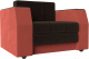 Кресло-кровать Лига Диванов Атлантида / 113864 (микровельвет, коричневый/коралловый) - 