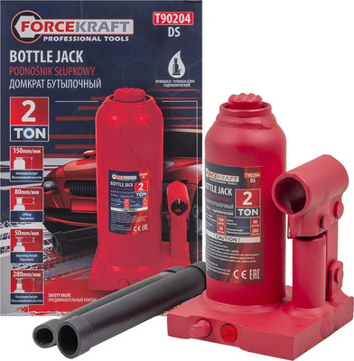 Бутылочный домкрат ForceKraft FK-T90204(DS) -