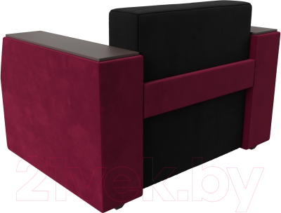 Кресло-кровать Лига Диванов Атлантида / 113869 (микровельвет, черный/бордовый)