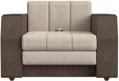 Кресло-кровать Лига Диванов Атлантида / 113875 (рогожка, бежевый/коричневый)