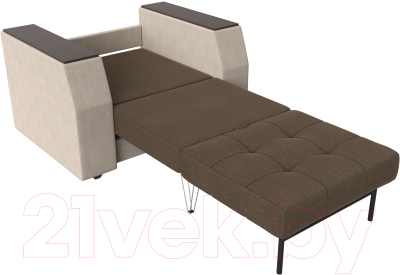 Кресло-кровать Лига Диванов Атлантида / 113878 (рогожка, коричневый/бежевый)