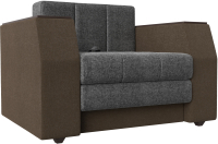 Кресло-кровать Лига Диванов Атлантида / 113882 (рогожка, серый/коричневый) - 